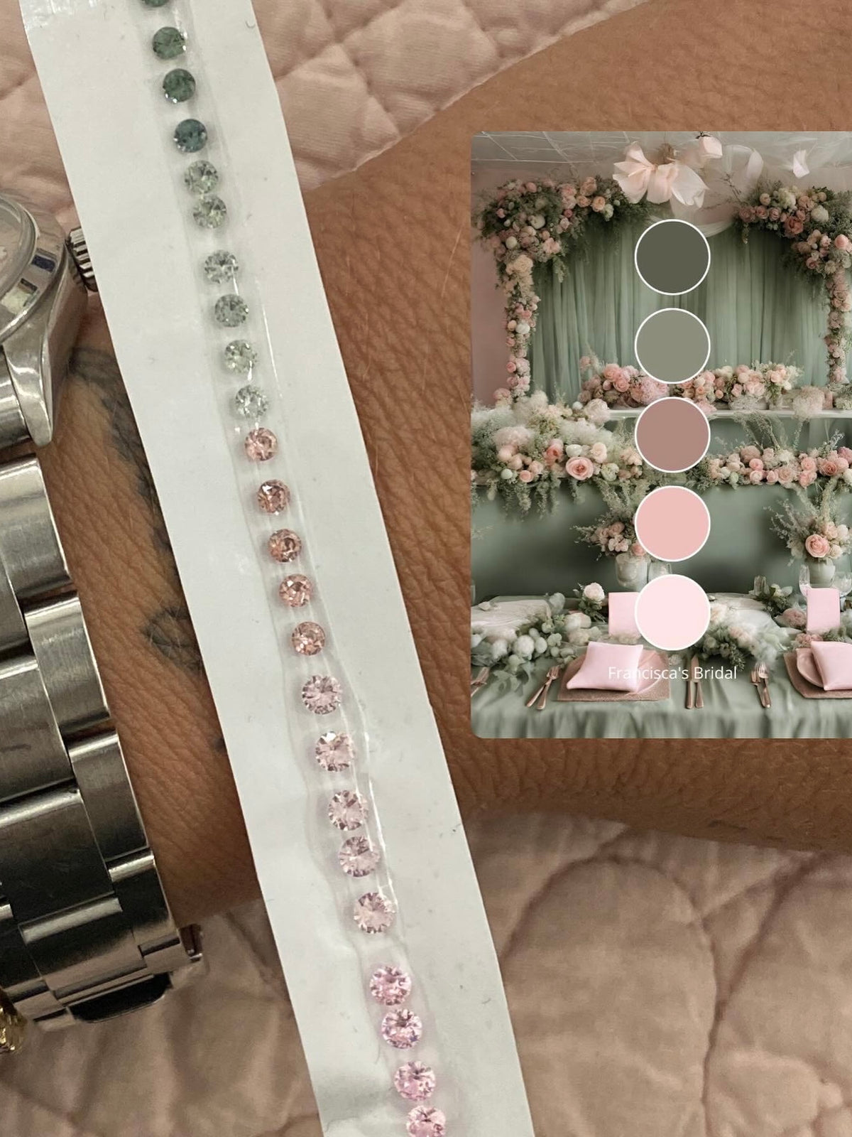 PINK, SAGE AND EUCALYPTUS ETERNITY RING