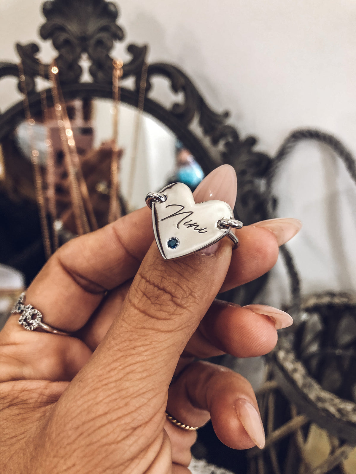 Anello Cuore Pieno Incisione/Incassatura