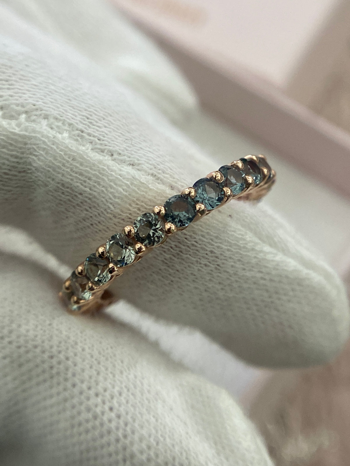 PINK, SAGE AND EUCALYPTUS ETERNITY RING